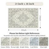 2x3 Non-Slip Washable Entryway Vintage Carpet Rug, Sage Green