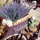 GTIDEA 4pcs Artificial Flowers Fake Lavender Faux Purple Flocked Plastic Flowers Plants for Home Wedding Kitchen Garden Patio Window Box Office Table Centerpieces Indoor Outdoor Décor