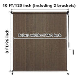 Artpuch Outdoor Roller Shades with Splicing Design, 10' W x 8' H Exterior Cordless Patio Shades Roll Up Blinds for Porch, Gazebo, Pergola, Balcony, Mocha