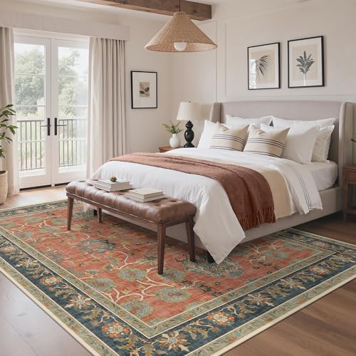 8x10 Vintage Area Rugs for Living Room Bedroom Washable Non Slip