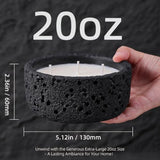 Viyffo 20oz Large Scented Candle - Eucalyptus & Rosemary, 3 Wick Non Toxic Soy Candles for Women & Men, Matte Black Ceramic Jar, Luxury Home Fragrance, Elegant Room Decor & Premium Birthday Gift