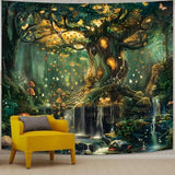 Apdidl Forest Tapestry | Nature Green Wall Decor for Bedroom, Extra Large Tree of Life Tapestries, Fairy Landscape Living Room Decor, Fantasy Mystical Magical Backdrop Wall Hanging for Dorm (51"X60")