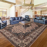 4x6 Area Rugs for Living Room, Washable Rug Vintage Floral, Brown