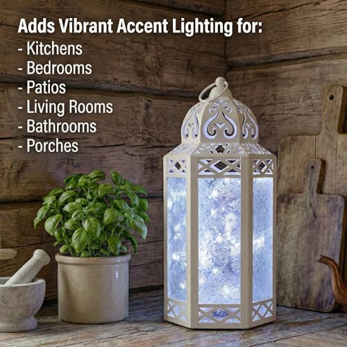 Vela Lanterns Decorative Indoor White Fairy Light Wedding Candle Holder, L