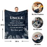 Uncle Gifts - Best Uncle Blanket for Fathers Day, Birthday, Christmas & Thanksgiving - 50" x 60"