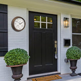 Outdoor Clocks for Patio Waterproof with Thermometer - 14 inch Indoor Outdoor Clock with Temperature and Humidity - Weatherproof, Accurate & Easy to Read Wall Clock for Pool, Patio, Garden &Home Decor