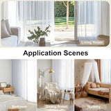 OWENIE White Sheer Curtains 84 inches Long 2 Panels Set, Sheer White Curtains for Living Room/Bedroom, Rod Pocket Voile Sheer Panel Drapes, 2pcs, Each 42" Width x 84" Long