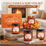 SLASHOME Fall Candles Set for Home Fragrance, 4 Pack 7 oz