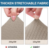 Smiry Waterproof Seat Covers for Dining Room Chairs Set of 6, Stretch Jacquard Removable Washable Chair Seat Slipcovers Protector, No Rear Covers, Taupe