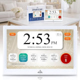 Masjidal 10" Smart WiFi Digital Azan Clock & Islamic Prayer Frame – Automatic Worldwide Prayer & Iqamah Times, Full Quran Player, Athan Alarm, Ramadan Clock, Touchscreen Muslim Home Display, White