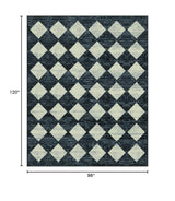 Lahome 8x10 Area Rugs for Living Room Washable Non Slip Black Checkered Rug