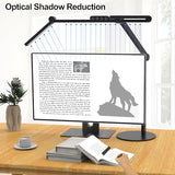Architect Desk Lamp with Atmosphere Lighting, Adjustable Led Desk Light for Home Office with Base, 24W Bright Auto Dimming Table Light with Rotatable Swing Arm for Workbench Computer