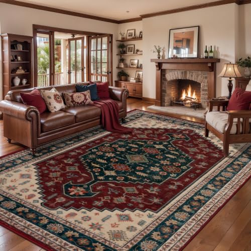 Tangsoo 8x10 Large Washable Area Rugs for Living Room,Boho Non Slip Rug