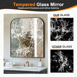 Delma Bathroom Vanity Mirror,36" x 30" Black Metal Framed Wall Mirror for Over Sink, Living Room, Bedroom,Entryway Decor