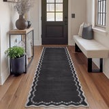 GarveeHome 2.5x10 Scalloped Washable Runner Rug Long Hallway Kitchen Rug