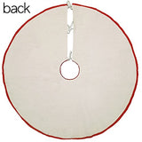 Grelucgo 21 Inches Christmas Holiday Small Tree Skirt for Mini Tabletop or Pencil Tree 2 to 3 Feet, Double Thickness, Embroidered