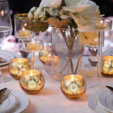 Gold Mercury Glass Votive Candle Holders Set of 12