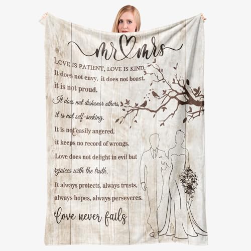 Wedding Gifts for Couples 2026 Soft Blanket, Bridal Shower Gifts for Bride to Be, Anniversary Romantic Gifts for Her, Wedding Gifts for Newlyweds Wedding Throw Blanket 60 * 80