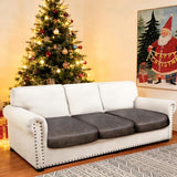 molasofa Leather Look Couch Cushion Covers, Stretch Sofa Cushion Covers for Sectional Armchair Loveseat Protector,Replacement Seat Cushion Slipcovers, Machine Washable (3 Cushion Sofa, Brown)
