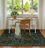 4x6 Washable Area Rug Green Boho Floral for Bedroom Entryway Office Porch