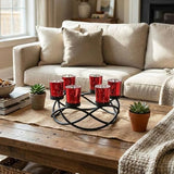 Candle Holders for Table Centerpiece Decor, Indoor/Outdoor, Red