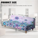 Purple Bohemian Flowers Stretch Sofa Couch Slipcovers Without Armrest, Furniture Protector for Kids and Pets Elastic Fabric Futon Slipcover Non Slip Protector