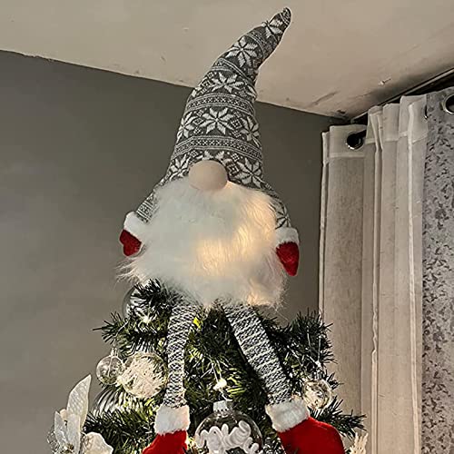 Gnome Christmas Tree Topper,Gnome Christmas Ornaments Santa Gnomes Plush Party Decoration Ornament Supplies
