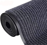 3x10Ft Commercial Indoor Outdoor Rug Grey Brush Step Entrance Floor Mat Commercial Runner Rugs with Rubber Backing for Hallways