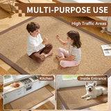 Hallway Runner Rug Woven Kitchen Runner Mat Washable Brown 2x5 ft