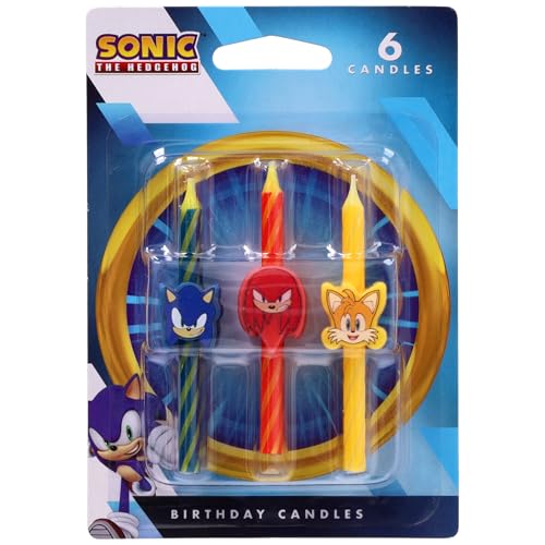 Sonic The Hedgehog Cake Candles | 6 Birthday Cake Candles Featuring Sonic, Knuckles, & Tails, for Sonic Party