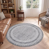 GarveeHome Round Area Rugs 6ft for Living Room, Solid Washable Circle Rug