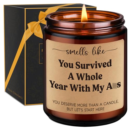 GSPY Scented Candle, 1st Anniversary Candle Gifts for Boyfriend, Girlfriend - 1 Year Paper Anniversary Happy Gifts for Couple, Him, Her - First, One Year Wedding Anniv. Presents for Husband, Wife