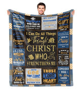 Christian Gifts for Men, Christian Gifts, Baptism Gifts for Boys, Religious Gifts for Men, Confirmation Gifts for Teenage Boys, Bible Catholic Gifts Blanket 60"X50"