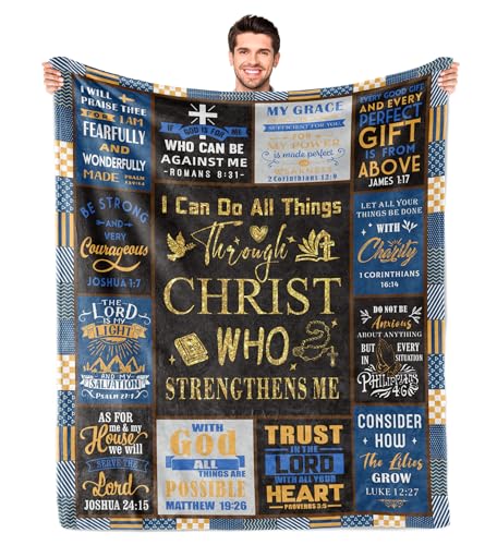 Christian Gifts for Men, Christian Gifts, Baptism Gifts for Boys, Religious Gifts for Men, Confirmation Gifts for Teenage Boys, Bible Catholic Gifts Blanket 60"X50"