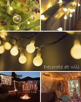 Globe String Lights, 59 Ft 100 LED Christmas Lights with Remote Timer, Connectable Plug in Twinkle Lights for Bedroom Wedding Classroom Indoor Outdoor Decor, Warm White