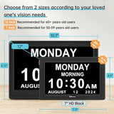 Soobest Dementia Digital Clock for Seniors Elderly, 20 Alarm Reminders 3 Ringtones for Memory Loss Alzheimers, Electric Time Date Day Large Display Calendar Clock, Auto DST, 1024 * 600P HD