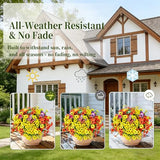 20 Bundles Artificial Flowers for Outdoors‌ and 6 Faux Butterflies | UV Resistant and No Fade, Maintenance-Free, ‌‌Fake Flowers for Garden Patio Porch Home Gifts Festivals Decor, Orange Yellow