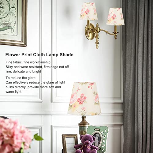 Floral Lampshade, Table Lamp Shade Clip On Lamp Shade Cloth Chandelier Floor Lamp Colorful Lamp Shade for Home