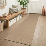 KOZYFLY Boho Runners for Hallways 2x6 ft Washable Kitchen Runner Non Slip Rubber Backed Hall Runners Cotton Entryway Runner Rugs for Indoor Backdoor Bedroom Kitchen, Orange Beige/Tan/Brown