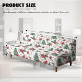 Christmas Tree Armless Sofa Bed Cover Candy Cane Print Stretch Couch Slipcover Folding Sofa Couch Futon Covers Full Size Furniture Protector Cover