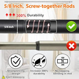 Small Window Curtain Rod 28 to 44 Inch, Heavy Duty Matte Black Adjustable Splicing Curtain Rods With Brackets for Living Room, Bedroom, Sliding Glass Door, Patio, Cafe Shop