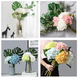 8pcs White Hydrangea Artificial Flowers 27.57" Large Realistic Single Long Stem Faux Silk Hydrangea Bouquets Flowers Arrangements Home Office Decor Wedding Centerpieces DIY
