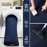 Runner Rug for Hallway, 2x10 Navy Blue Washable Non Slip Runner Rug
