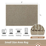 BEQHAUSE 2x3 Entryway Rug Indoor Door Mat Non-Slip Washable, Light Beige