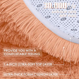 OLANLY Muted Orange Round Rugs for Bedroom - Machine Washable, 9 ft Circle Area Rugs for Living Room, Soft and Fluffy Shaggy Carpet for Teen Girl and Boys, Nursery Rooms, Dorms, Home Decor Aesthetic