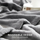Hansleep Fleece Grey Throw XL Blanket, Super Soft Flannel Fuzzy Plush Cozy Blanket for All Seasons, Grey, Throw XL 50x70 Inches