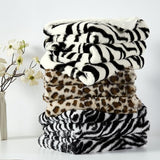 JONIYEAR Soft Fluffy Zebra Print Faux Rabbit Fur Throw Blanket 50" x 60", Luxury Cozy Shaggy Fuzzy Blankets, Reversible Cute Warm Animal Printed Blanket for Women Winter,Washable,Cream White and Black