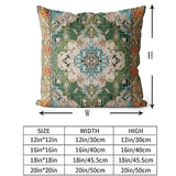 Snycler Boho Throw Pillow Covers 18x18 inch Set of 2 Boho Rug Carpet Double Sided Pattern Cotton Soft Pillow Case Cushion Cover Pillowcase for Couch Sofa Bed Decorative (Green)