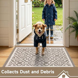 Indoor Door Mat 3x5ft, Absorbent Muddy Mats for Dogs, Low-Profile Entrance Large Welcome Mat with Non-Slip Rubber Backing, Washable Runner Carpet for Hallway,Entryway,Kitchen(Beige)