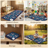 Hopscotch Rug for Kids Indoor, Hop Scotch Mat Non-Slip Carpet, Educational Hopscotch Game Rug with Numbers, Washable Play Mat for Classroom Bedroom, Indoor Hopscotch for Boys Girls